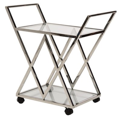 Сервірувальний стіл K-01 прозорий + срібло