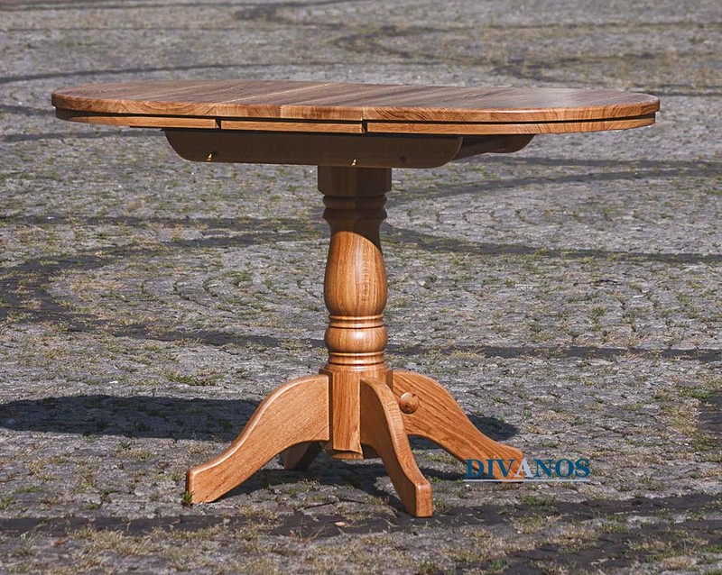 Раздвижной обеденный стол из дуба "Орландо", Дуб, ШхД: 60х90+30см