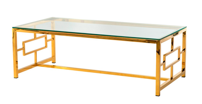 Журнальний стіл CL-1 прозорий + золото