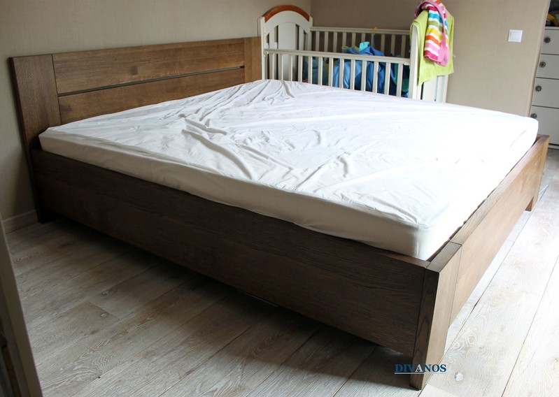 Кровать из дуба "Берген", с подъемным механизмом